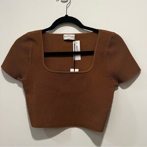 Aritzia Babaton sculpt knit crop tshirt